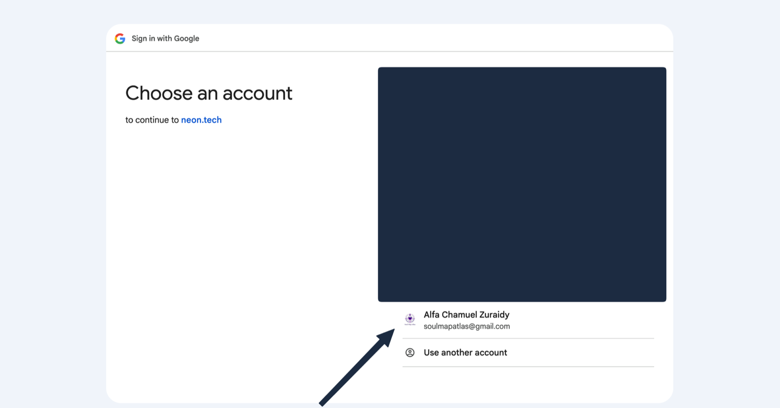 Google account picker — pilih soulmapatlas@gmail.com